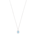 Collar topacio azul y brillantes oro blanco 14K