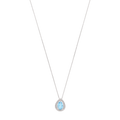 Collar topacio gota y brillantes 14K