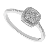 Anillo estilo cushion brillantes 14K