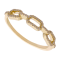 Anillo 3 eslabones brillantes 14K