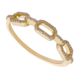 Anillo 3 eslabones brillantes 14K