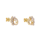 Broquel círculo 6 hojas brillantes 14K