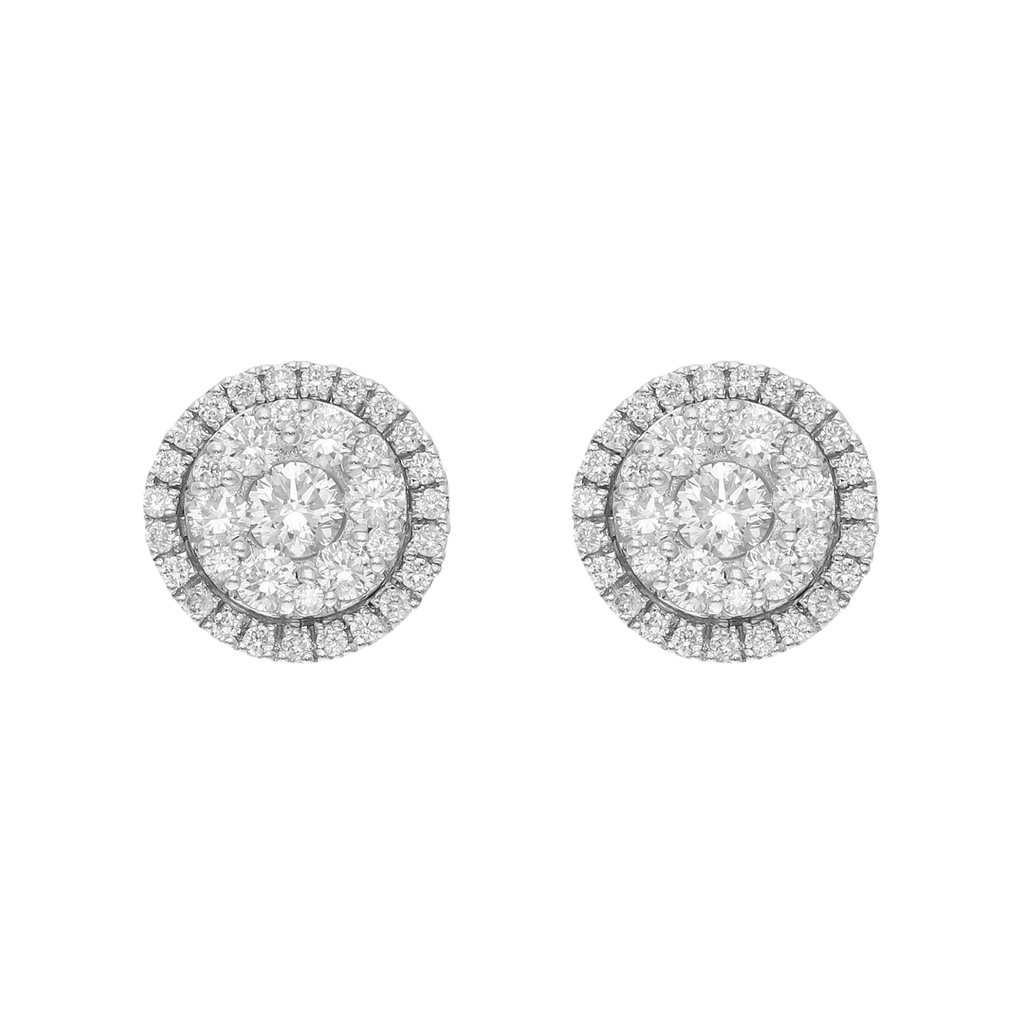 Broquel brillante solitario ilusión 14K