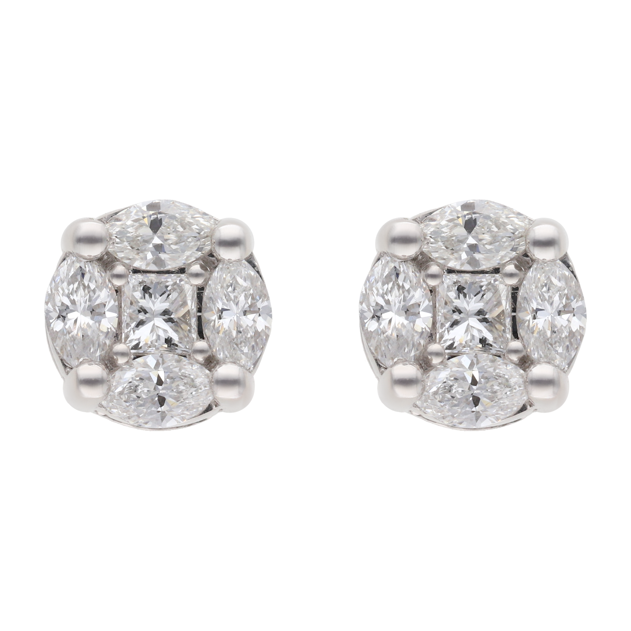 Broquel circular diamantes multishape 14K