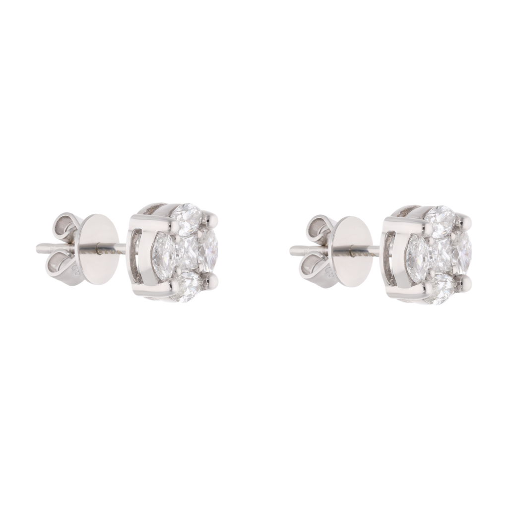 Broquel circular diamantes multishape 14K