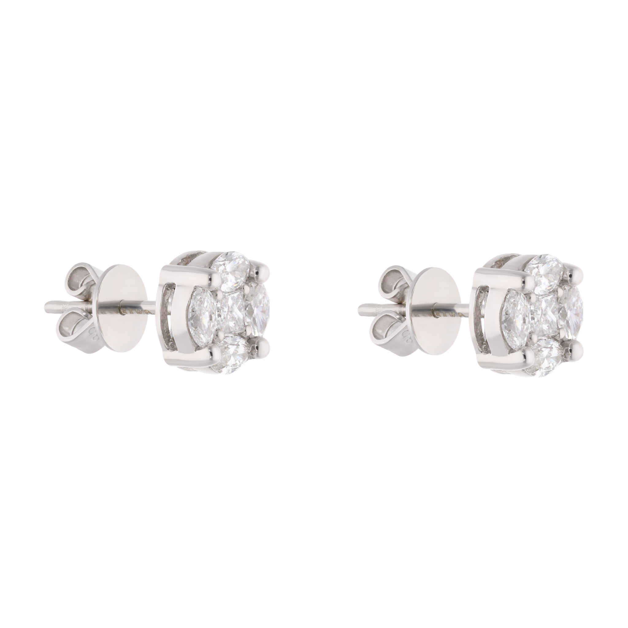 Broquel circular diamantes multishape 14K