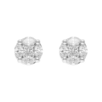 Broquel solitario multishape diamantes 14K