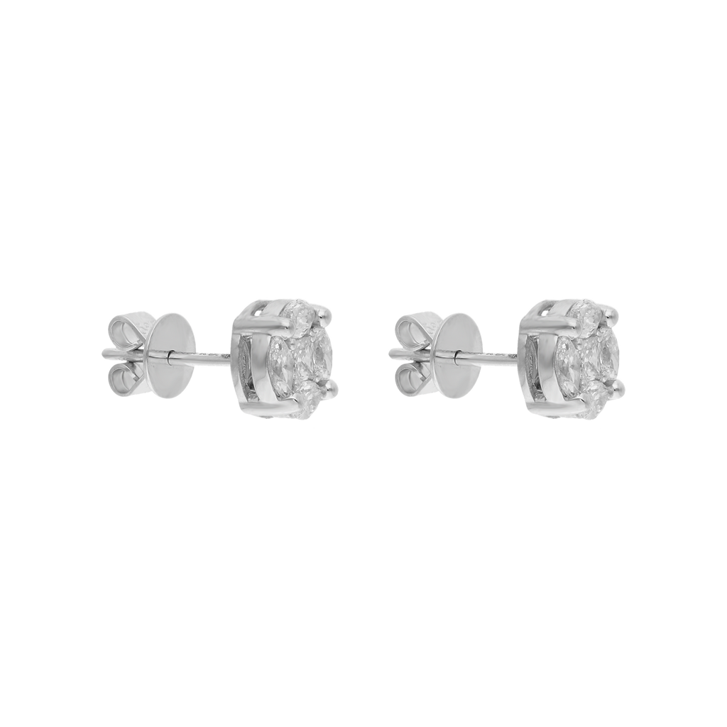 Broquel solitario multishape diamantes 14K