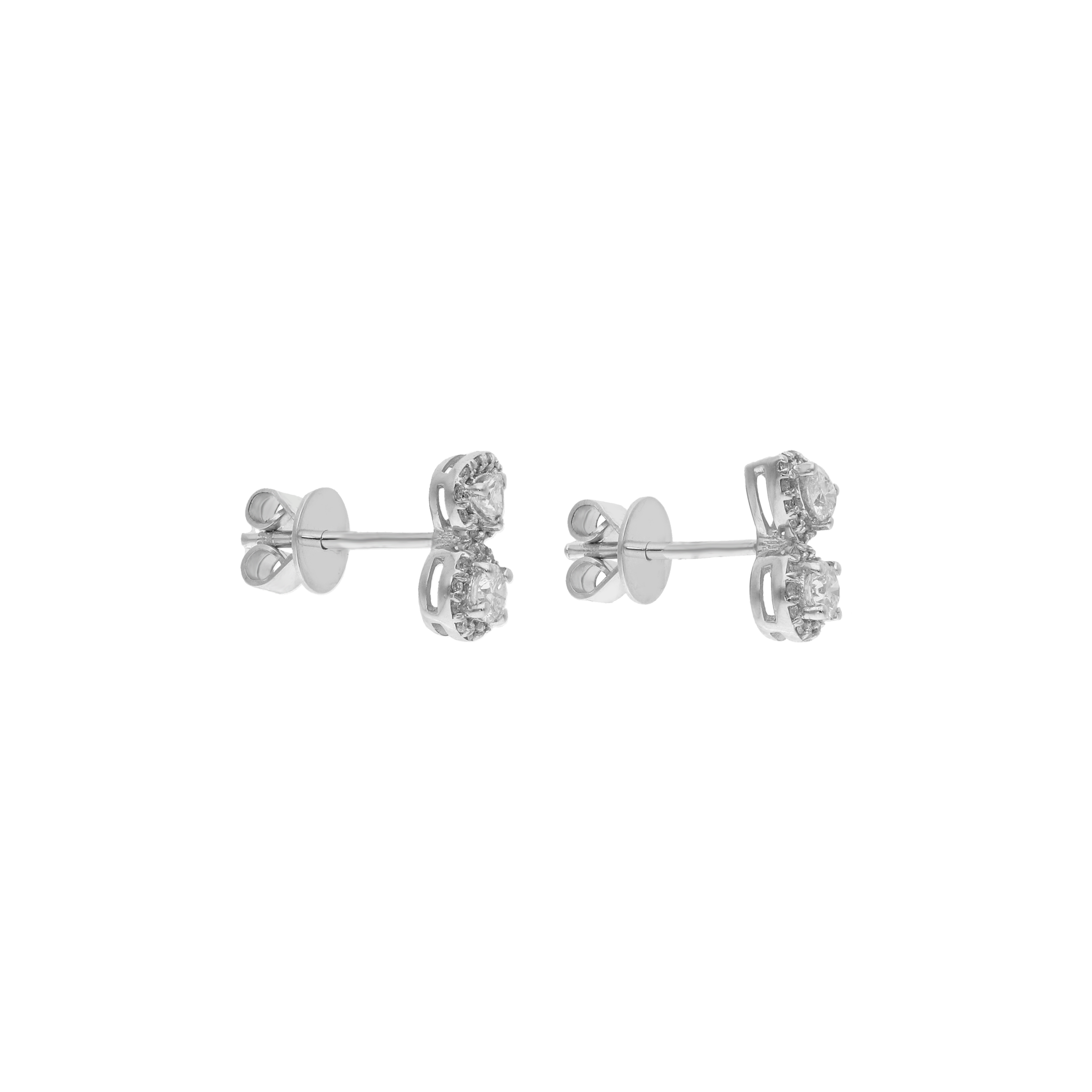 Broquel diamantes gota y brillante 14K