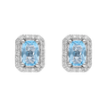 Broquel topacio azul y brillantes 14K
