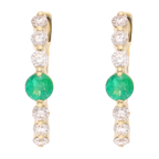 Huggies rubí/esmeralda/zafiro y diamantes 14K