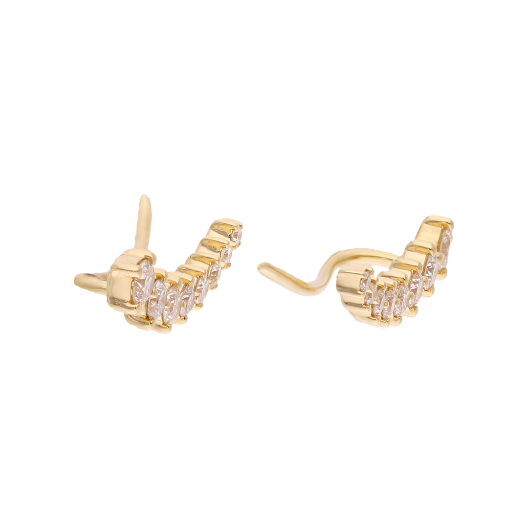 Earclimbers diamantes 0.32ct 14K