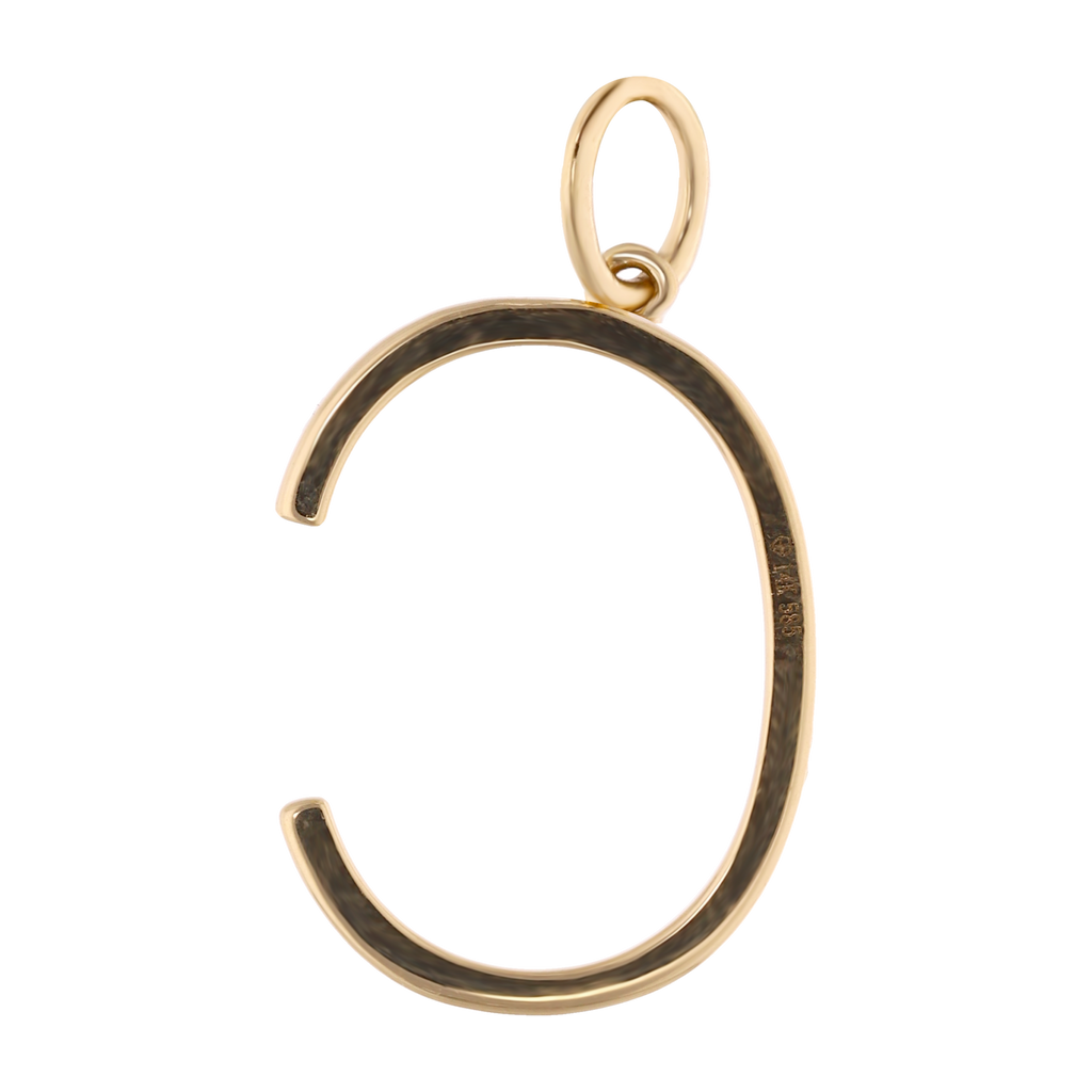 Dije inicial grande diamantes 14K