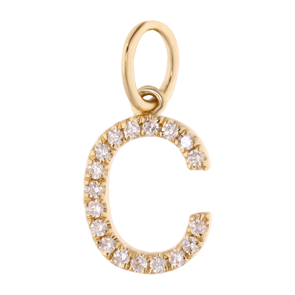 Dije inicial chica diamantes 14K