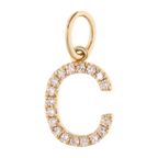 Dije inicial chica diamantes 14K