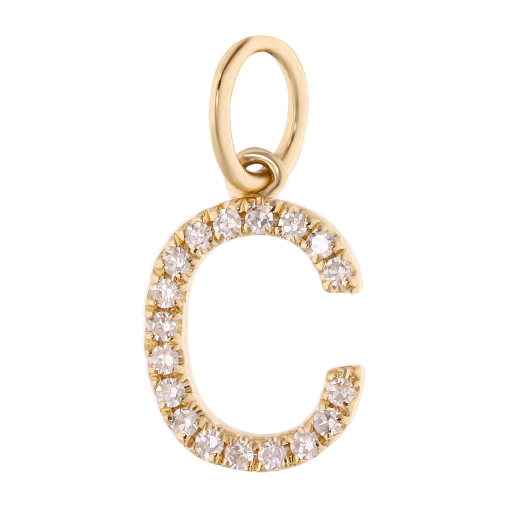 Dije inicial chica diamantes 14K