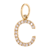 Dije inicial chica diamantes 14K