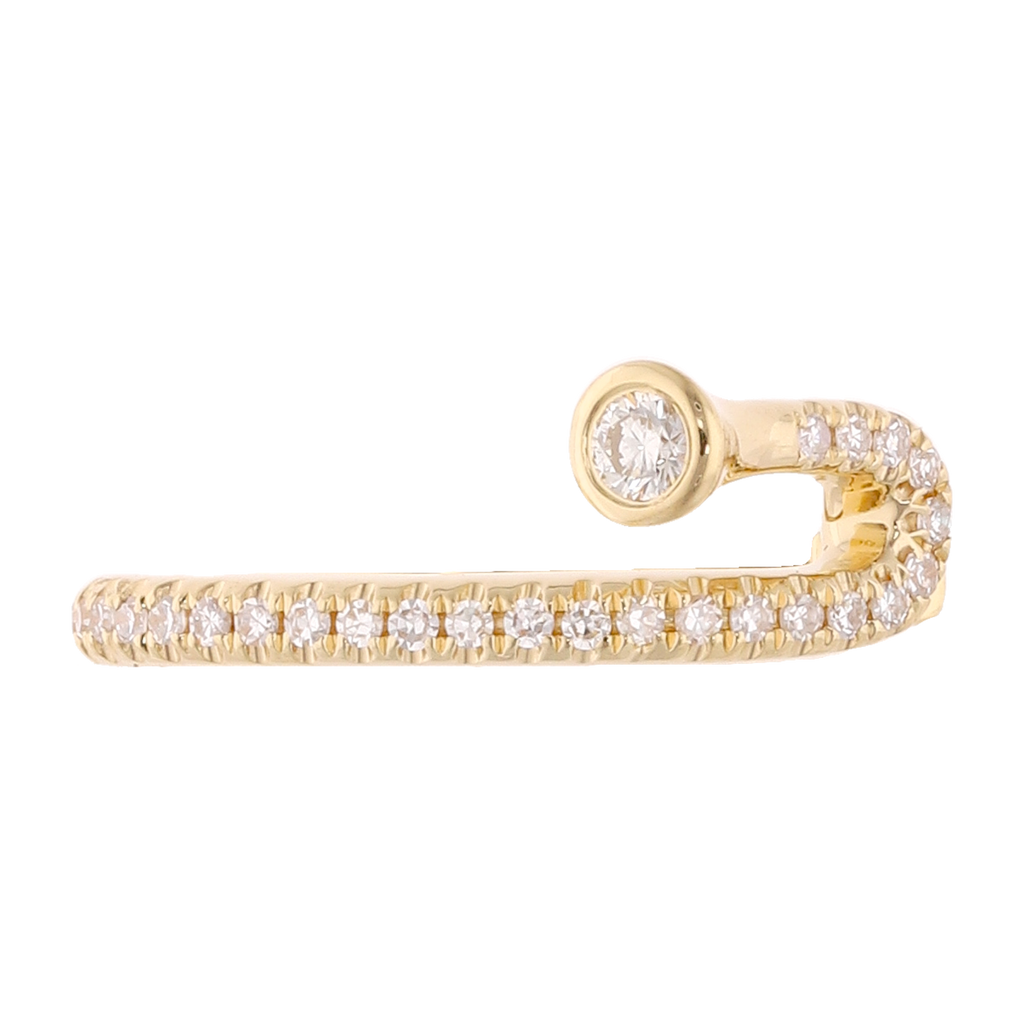 Earcuff trompeta diamantes 14K