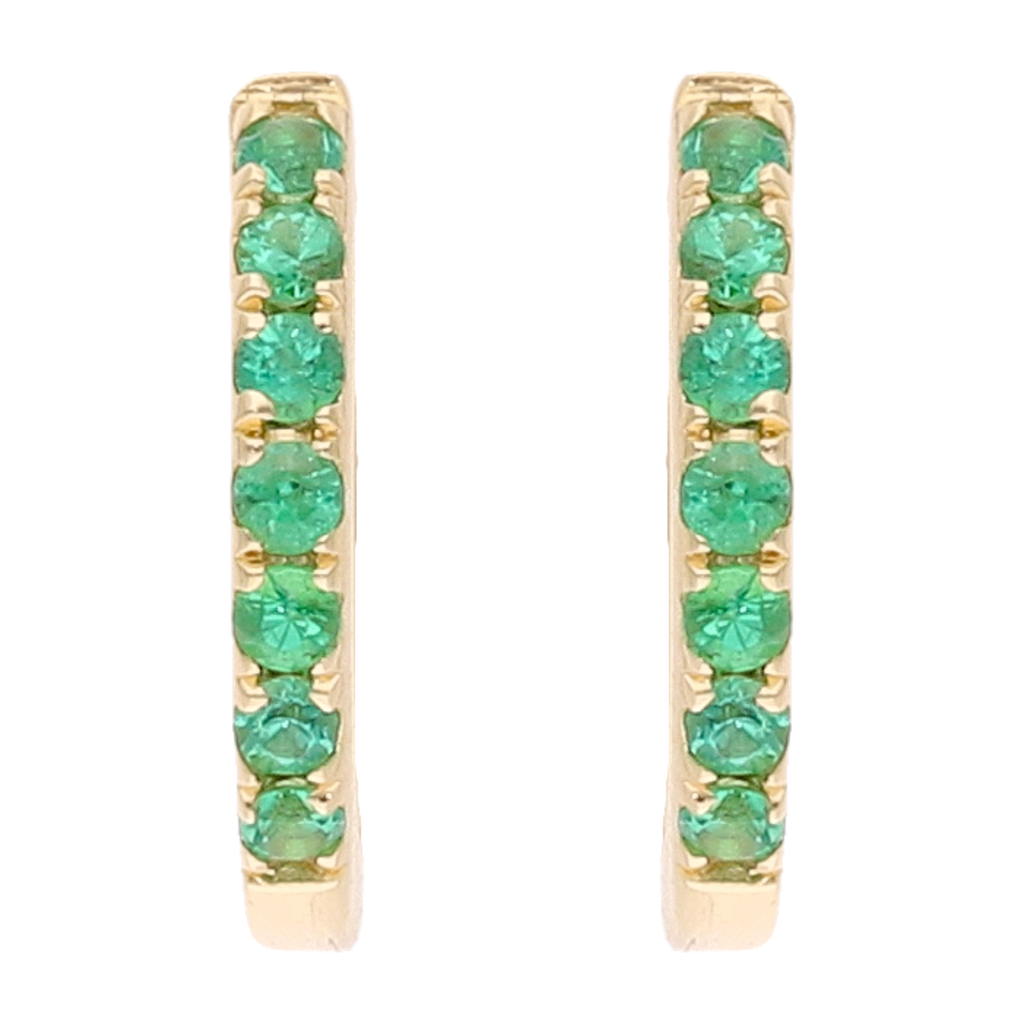 Huggies esmeraldas oro amarillo 14K
