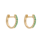 Huggies esmeraldas oro amarillo 14K