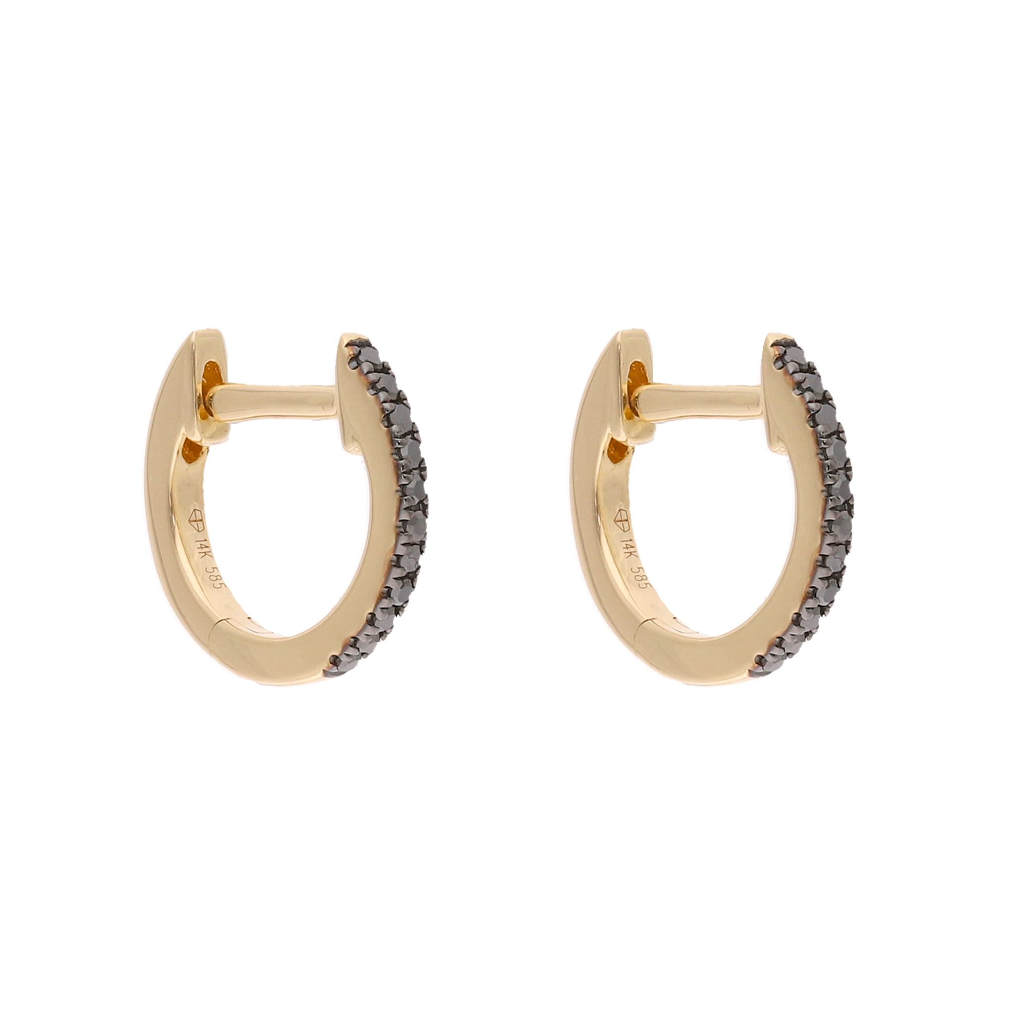 Huggies diamantes negros 14K