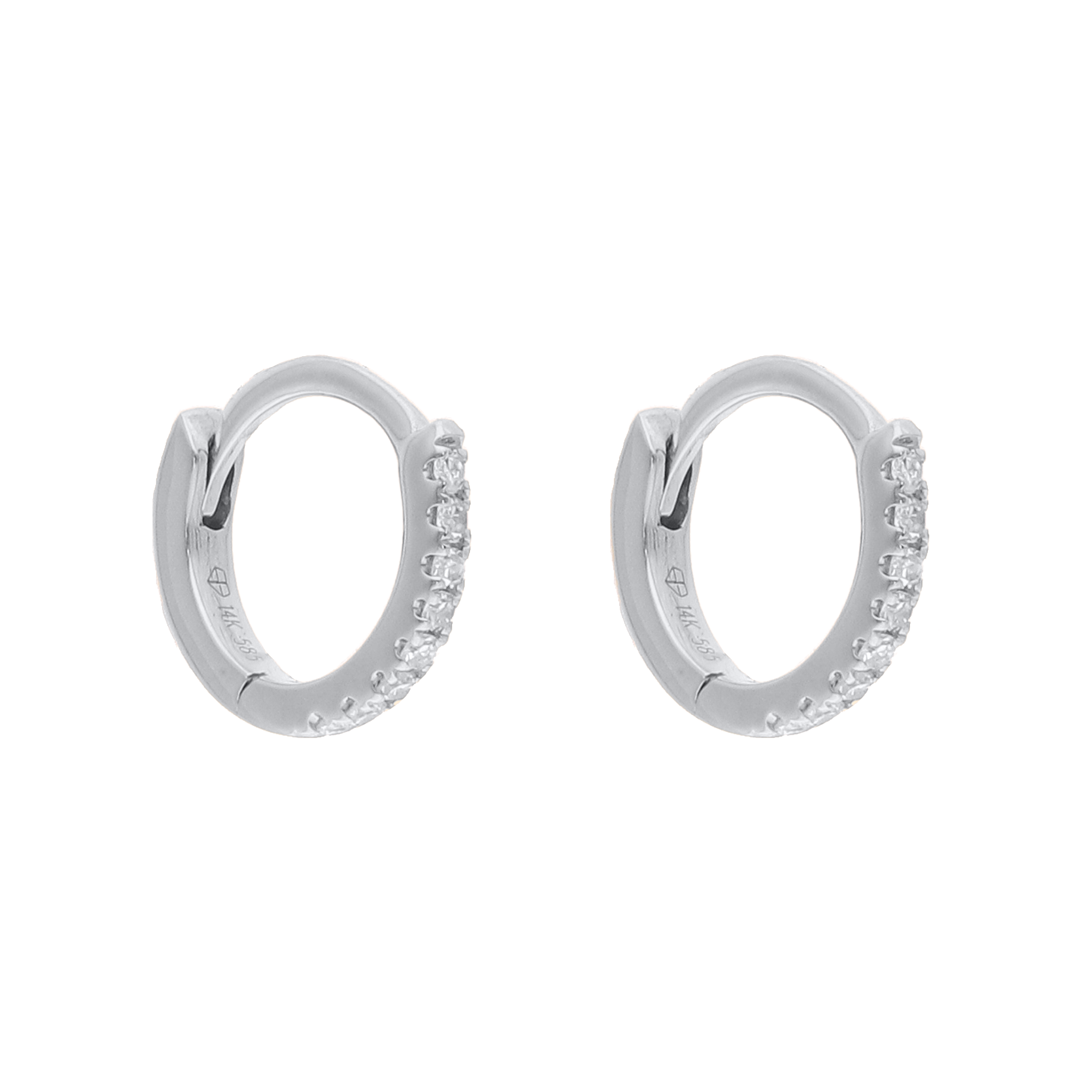 Huggies brillantes oro blanco 14K