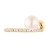 Earcuff perla y diamantes 14K