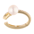 Earcuff perla y diamantes 14K