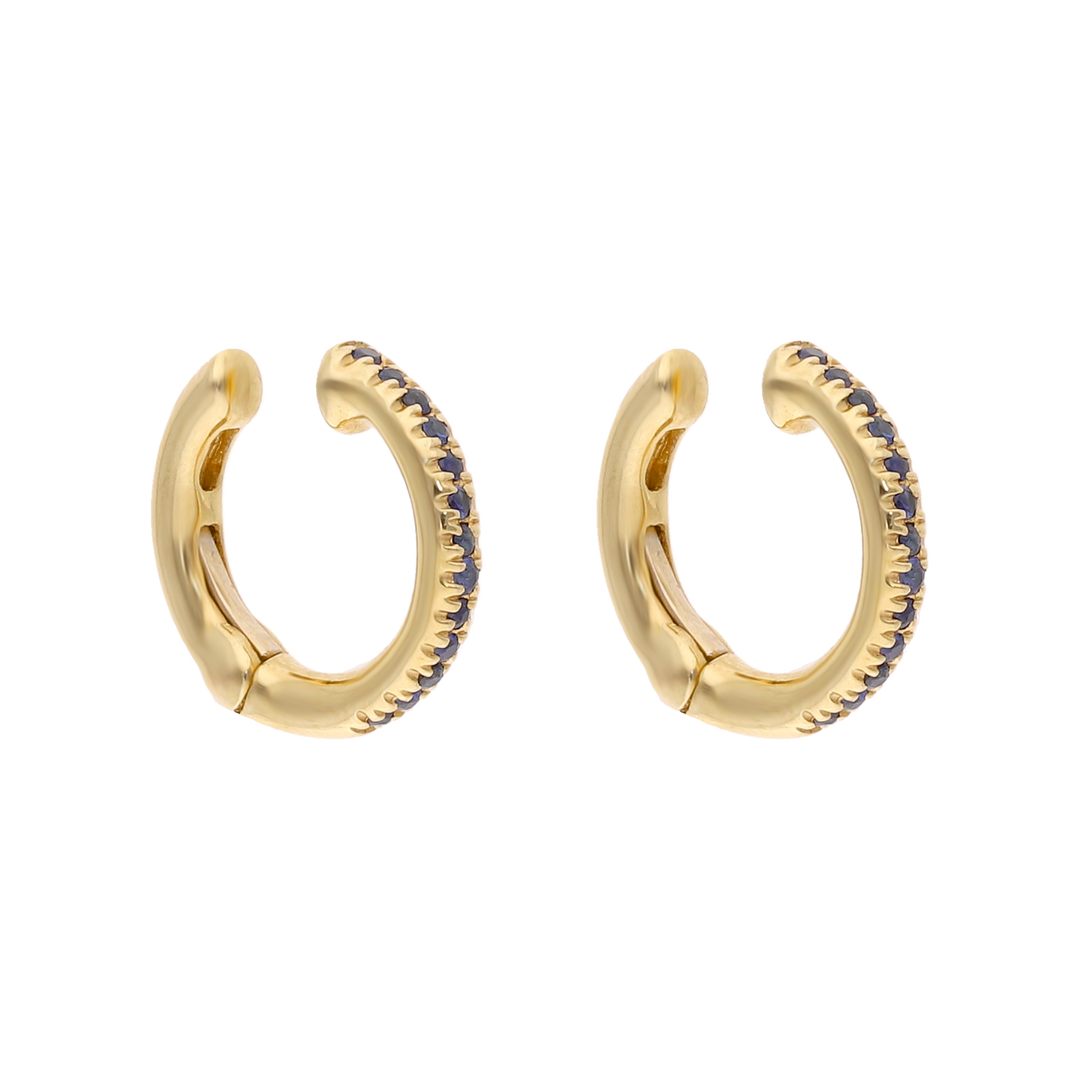 Earcuff zafiros 0.05ct oro amarillo 14K