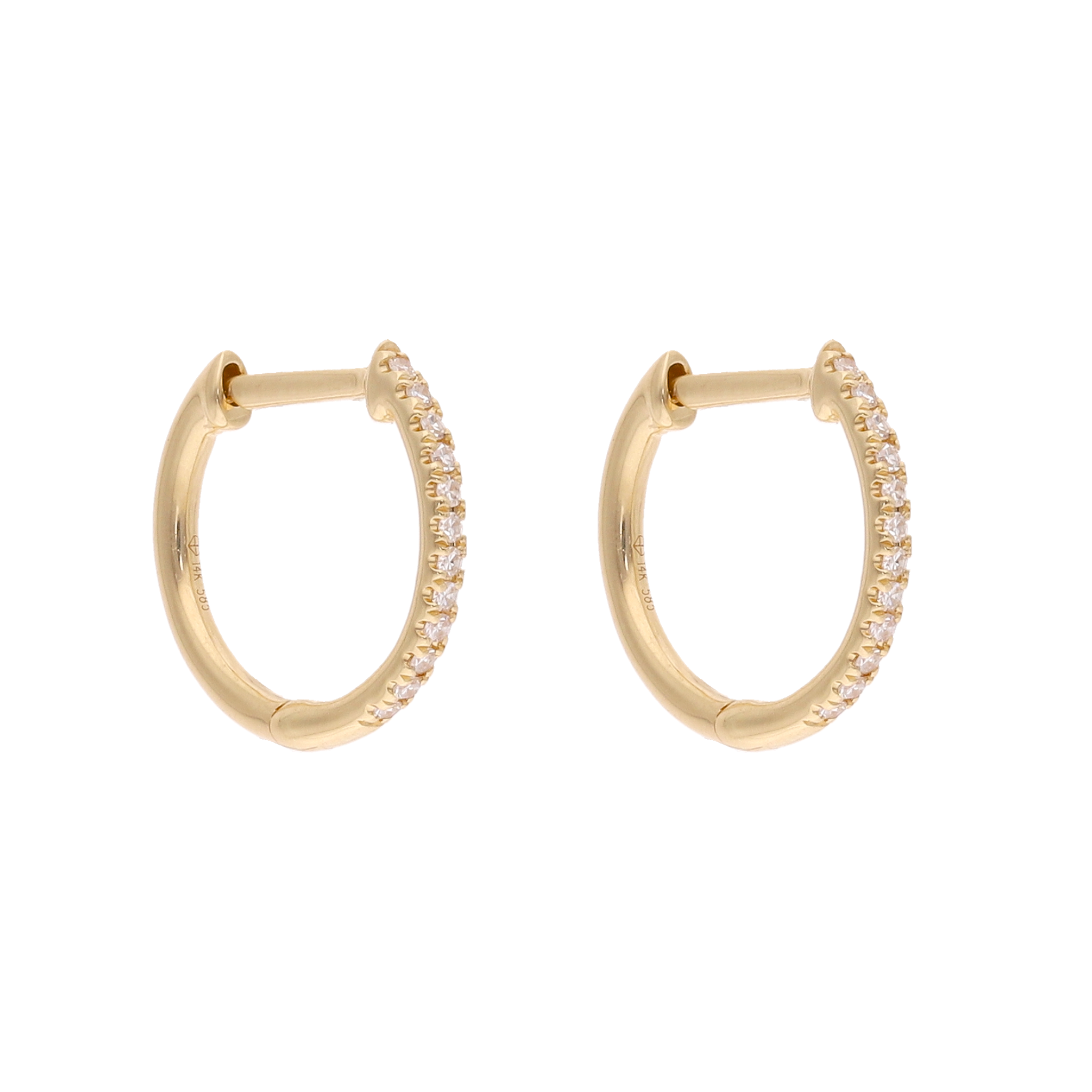 Huggies tubo brillantes oro amarillo 14K