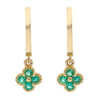 Huggies trébol esmeraldas 14K