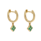 Huggies trébol esmeraldas 14K