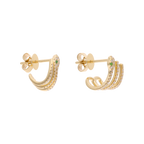 Medias huggies serpiente 3 líneas esmeraldas 14K