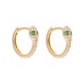 Huggies serpiente esmeralda/rubí y diamantes 14K