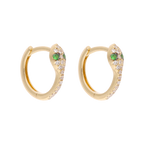 Huggies serpiente esmeralda/rubí y diamantes 14K