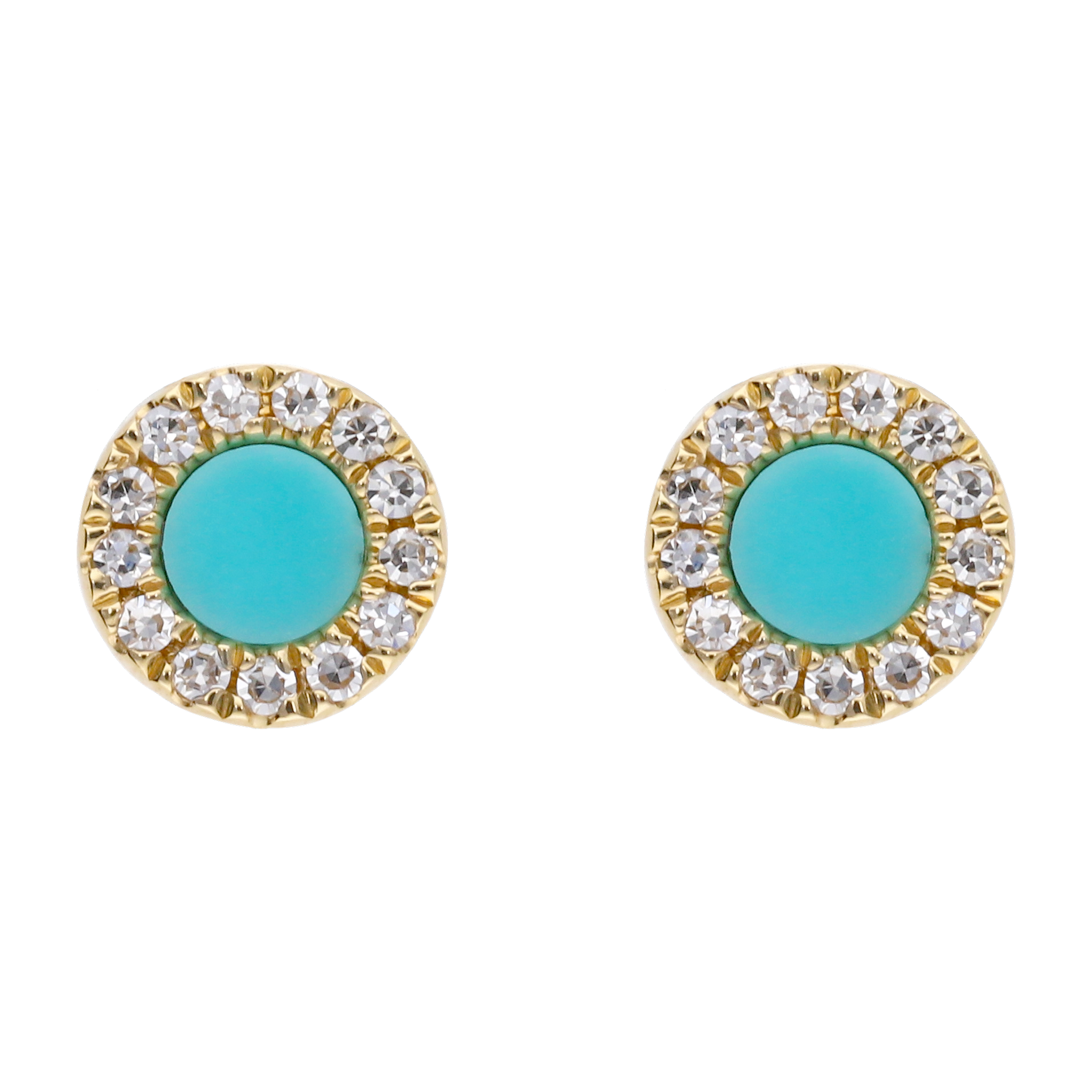 Broquel malaquita/turquesa/madre perla y brillantes 14K