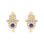 Huggies mano Fátima zafiro y brillantes 14K