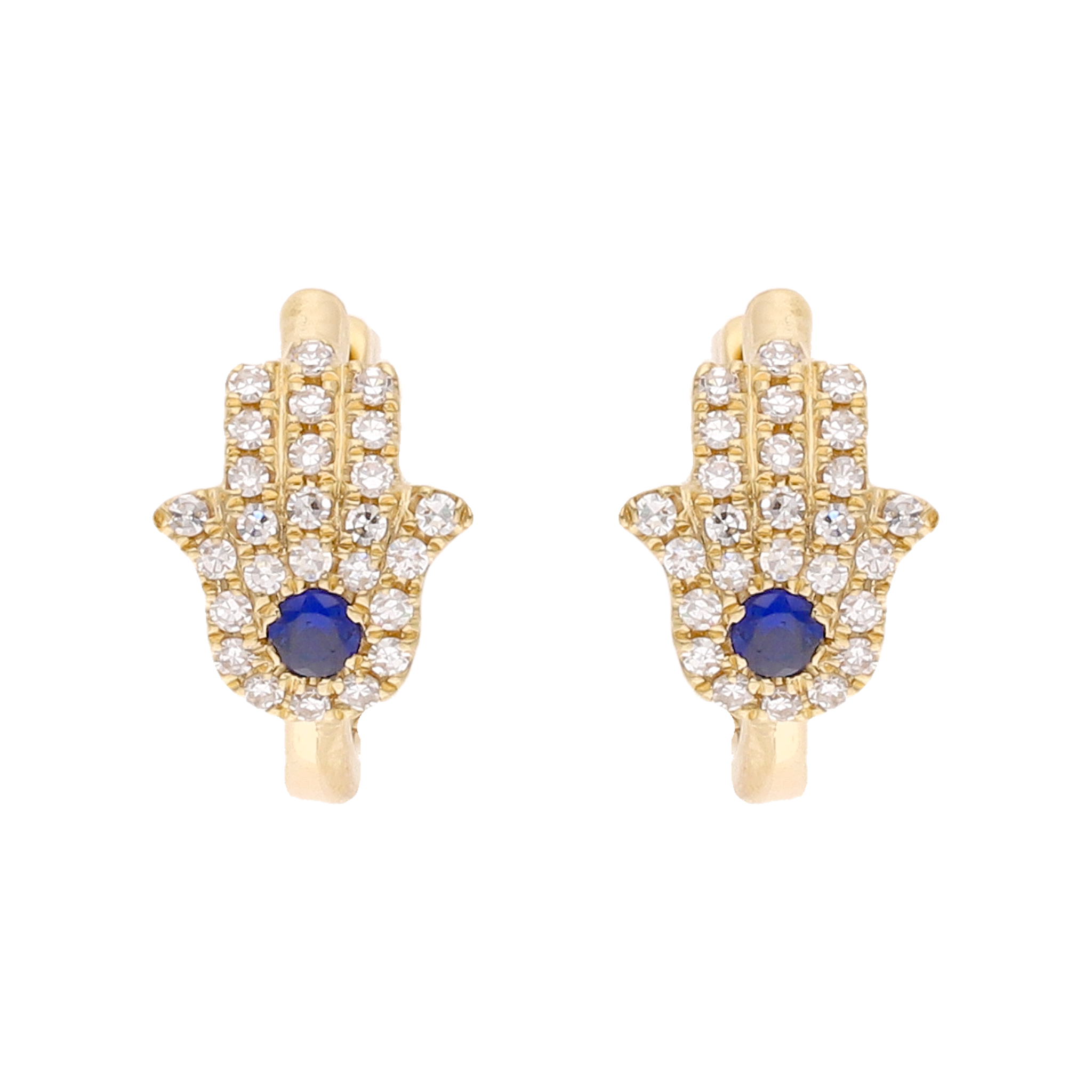 Huggies mano Fátima zafiro y brillantes 14K