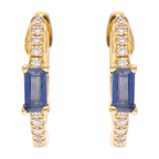 Huggies esmeralda/zafiro y brillantes 14K