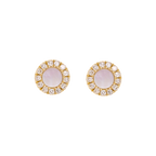 Broquel malaquita/turquesa/madre perla y brillantes 14K