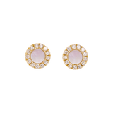 Broquel malaquita/turquesa/madre perla y brillantes 14K