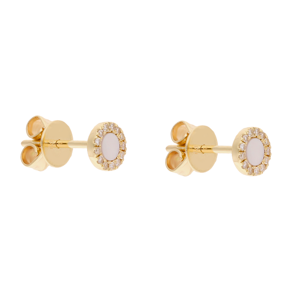 Broquel malaquita/turquesa/madre perla y brillantes 14K