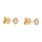 Broquel malaquita/turquesa/madre perla y brillantes 14K