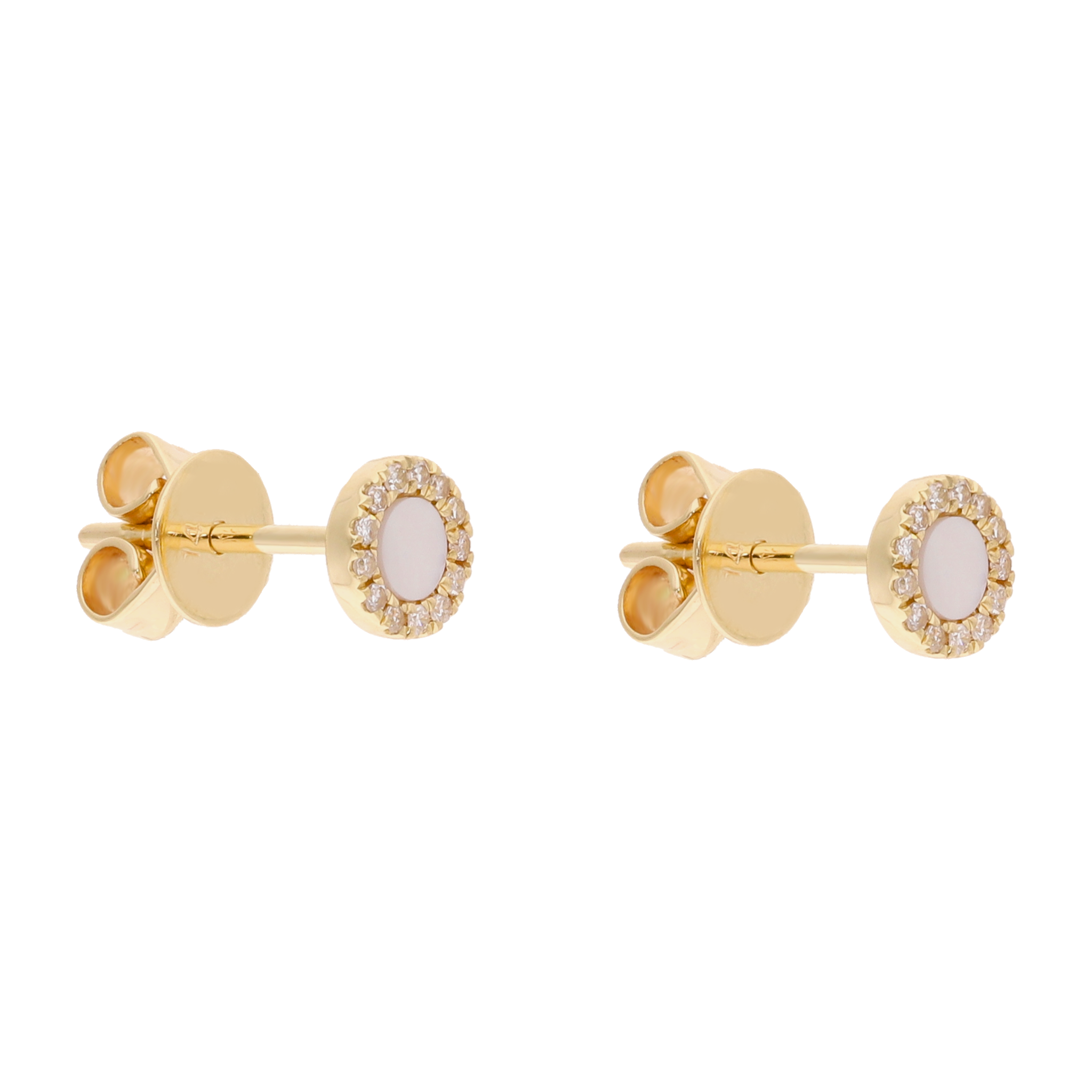 Broquel malaquita/turquesa/madre perla y brillantes 14K