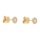 Broquel malaquita/turquesa/madre perla y brillantes 14K