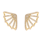Aretes 6 líneas brillantes 14K