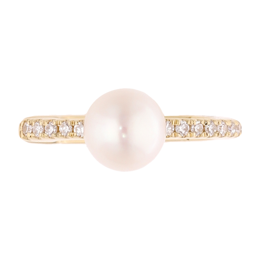 Earcuff perla y diamantes 14K