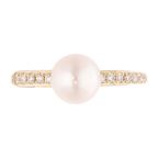 Earcuff perla y diamantes 14K