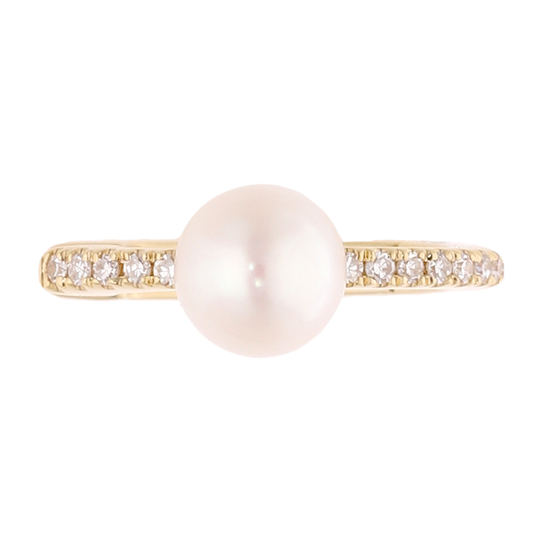 Earcuff perla y diamantes 14K