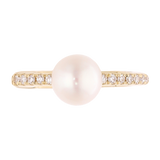 Earcuff perla y diamantes 14K